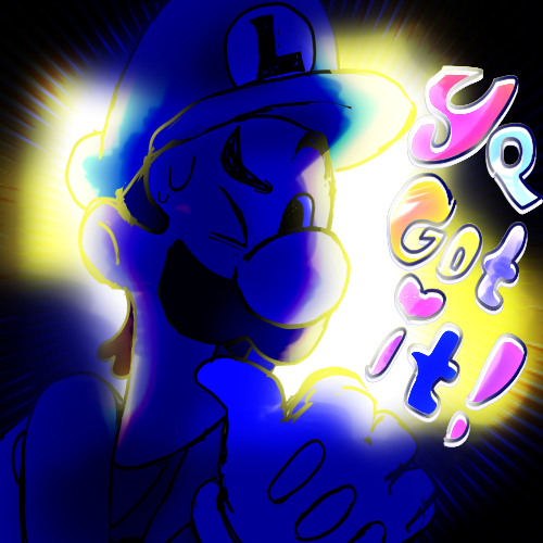 luigi trackpad doodle but i went too far